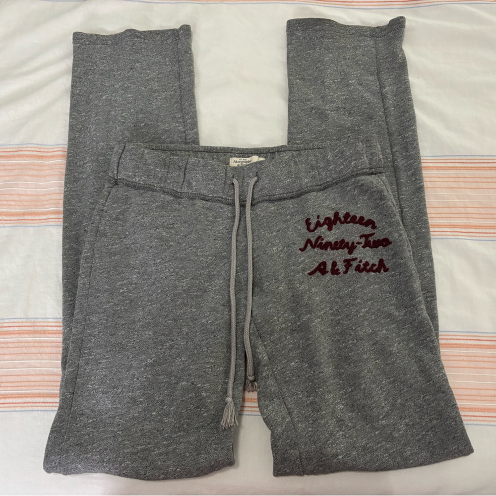 Abercrombie & Fitch Gray Sweatpants Relaxed Fit Cotton Blend